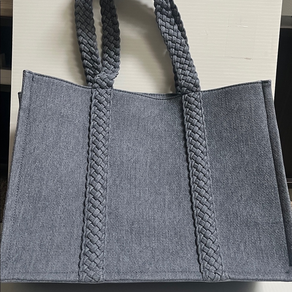 Kohl's Dark Denim Braided Handle Bag